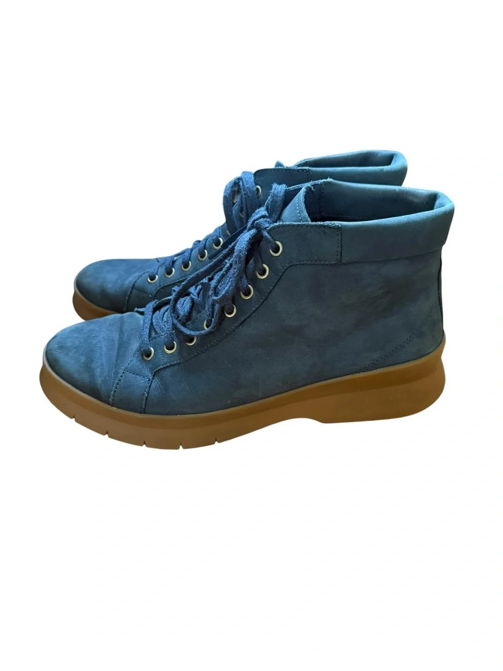 Cole Haan Blue Suede Pinch Utility Chukka Boots